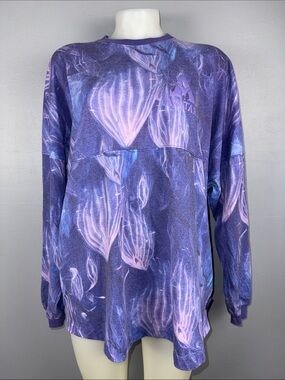 Disney Spirit Jersey Avatar‎ Sweatshirt Large Purple Faded and Oversized